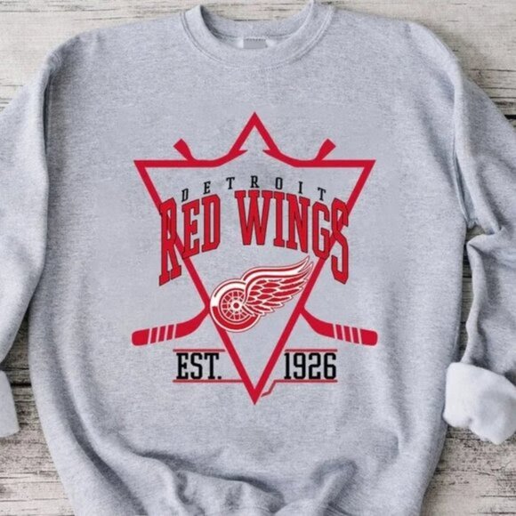 Red Wings 1926 Detroit Red Wings shirt retro sport grey - Picture 1 of 2
